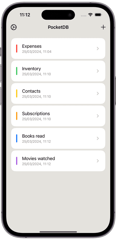 Screenshot of PocketDB